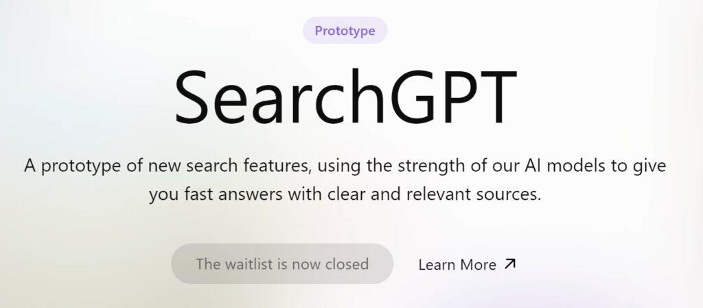 searchgpt waitlist is now closed